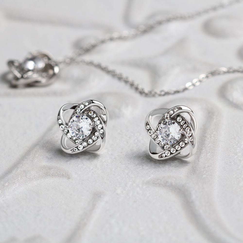 Love Knot Necklace & Earring Set - To Wife from Husband