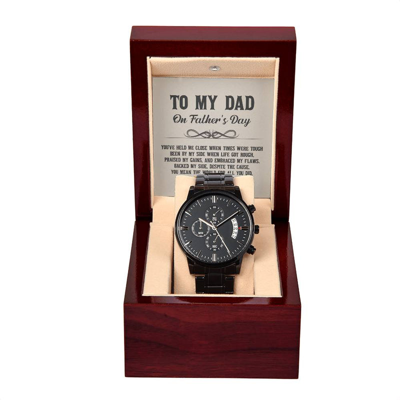 Black Chronograph Watch - For Dad